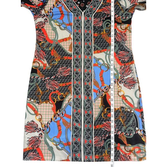 Gretchen Scott Womens Size L Dress Jersey Bordertown Ditto Equestrian V-Neck - Picture 6 of 9